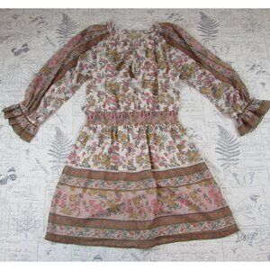 $169 Anthropologie Love The Label Euphoria Boho Fall Floral cottagecore Dress S